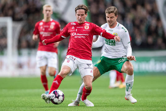 Kalmars Johan Karlsson och Hammarbys Joel Nilsson