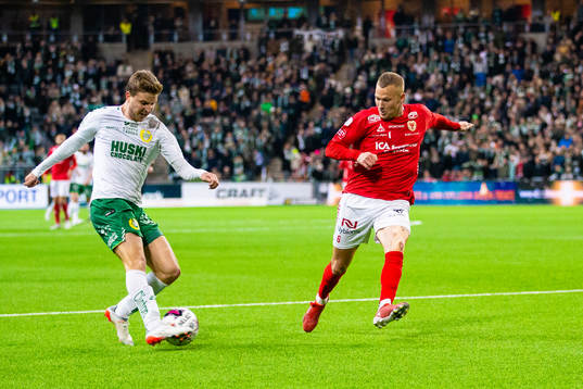 Hammarbys Joel Nilsson och Kalmars Rasmus Sjöstedt