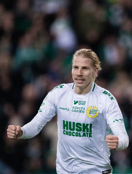 Hammarbys Gustav Ludwigson jublar