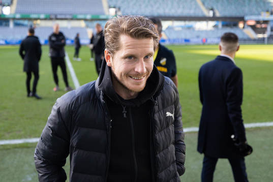 Häckens Erik Friberg innan fotbollsmatchen i Allsvenskan