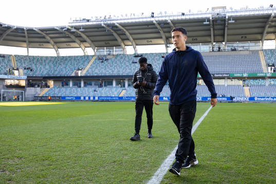 IFK Göteborgs Hussein Carneil innan fotbollsmatchen i