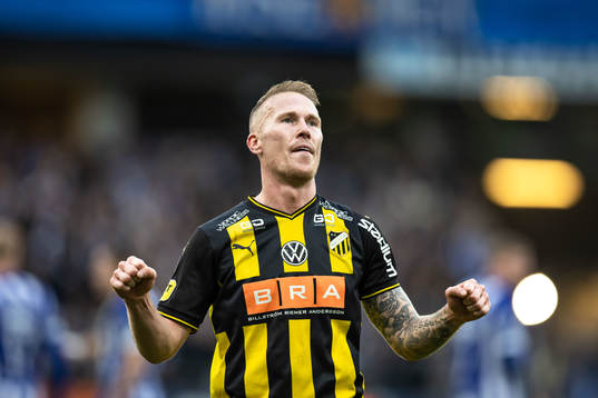 Häckens Mikkel Rygaard Jensen jublar
