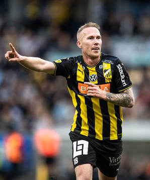 Häckens Mikkel Rygaard Jensen jublar