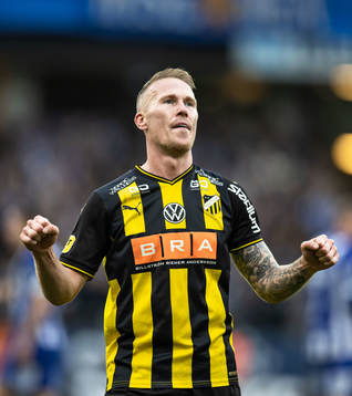 Häckens Mikkel Rygaard Jensen jublar