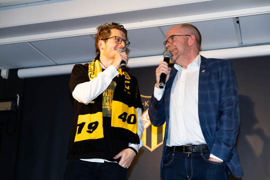 Häckens Erik Friberg  och ordförande Anders Billström