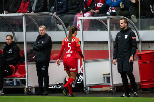 Ingrid Østervold Stenevik of Brann leaves the pitch