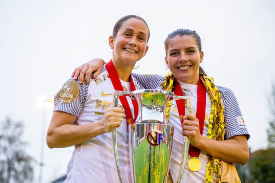 Ingrid Ryland and Cecilie Redisch Kvamme of Brann celebrate