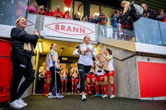 Maria Dybwad Brochmann of Brann celebrates