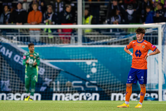 Nikolai Søyset Hopland of Aalesund looks dejected