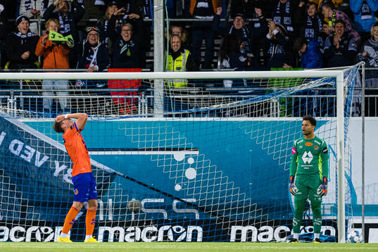 Nikolai Søyset Hopland of Aalesund looks dejected