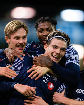 Brynjolfur Andersen Willumsson of Kristiansund celebrates