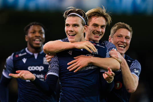 Brynjolfur Andersen Willumsson of Kristiansund celebrates