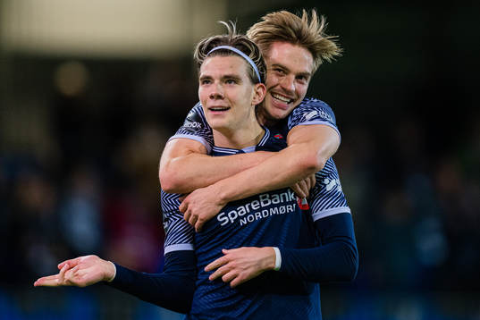 Brynjolfur Andersen Willumsson of Kristiansund celebrates
