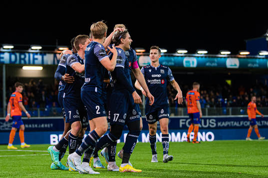 Brynjolfur Andersen Willumsson of Kristiansund celebrates