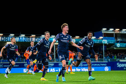 Max Normann Williamsen of Kristiansund celebrates