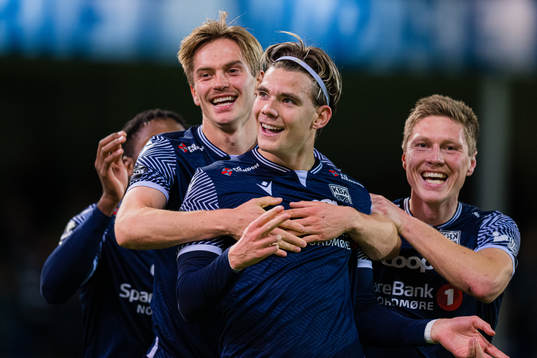 Brynjolfur Andersen Willumsson of Kristiansund celebrates