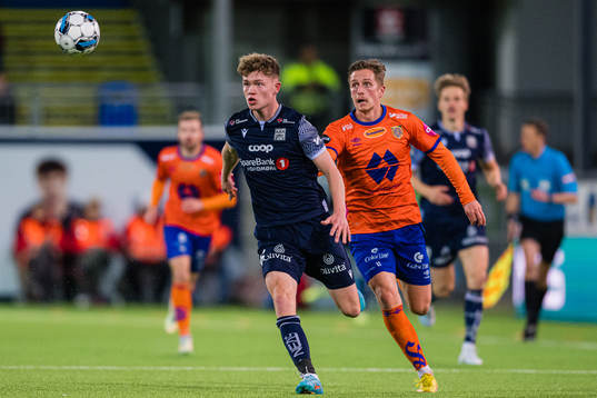 Max Normann Williamsen of Kristiansund and Simen Bolkan