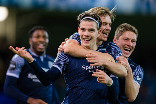 Brynjolfur Andersen Willumsson of Kristiansund celebrates