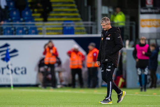 Lars Arne Nilsen, head coach of Aalesund, looks dejected