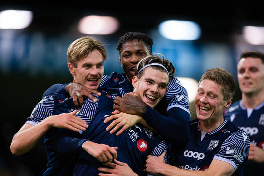 Brynjolfur Andersen Willumsson of Kristiansund celebrates