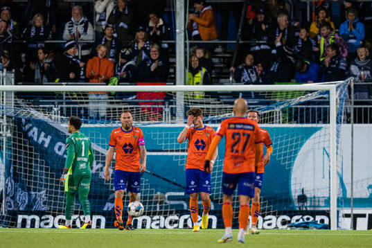 Nikolai Søyset Hopland of Aalesund looks dejected