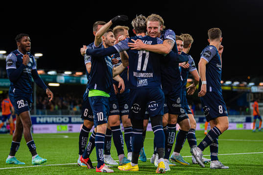 Brynjolfur Andersen Willumsson of Kristiansund celebrates