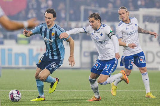 Djurgårdens Hjalmar Ekdal och IFK Norrköpings Christoffer