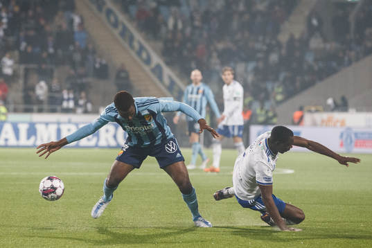Djurgårdens Joel Asoro och IFK Norrköpings Godswill