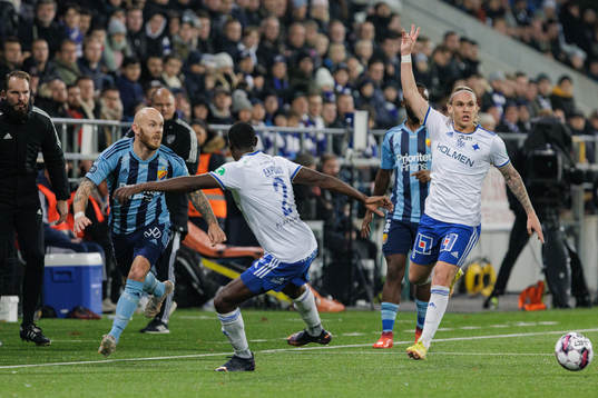 Djurgårdens Magnus Eriksson mot IFK Norrköpings Godswill