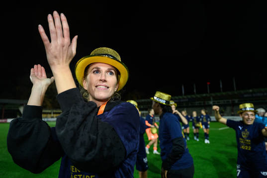 FC Rosengårds Emma Berglund jublar