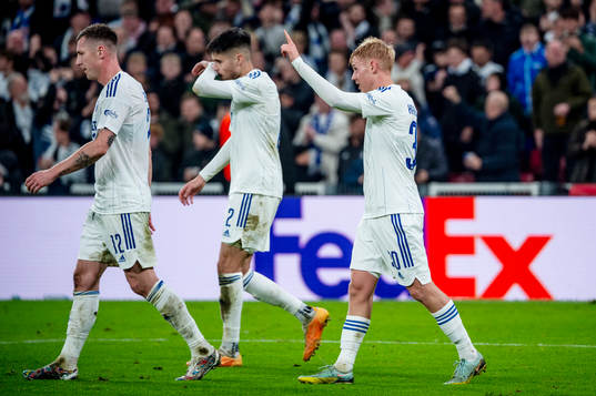 Hakon Arnar Haraldsson celebrates 1-1