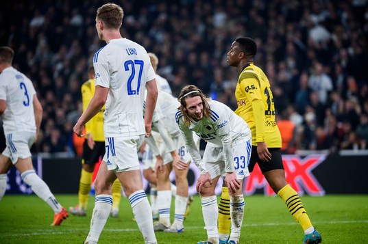 Rasmus Falk of FC Copenhagen looks dejected