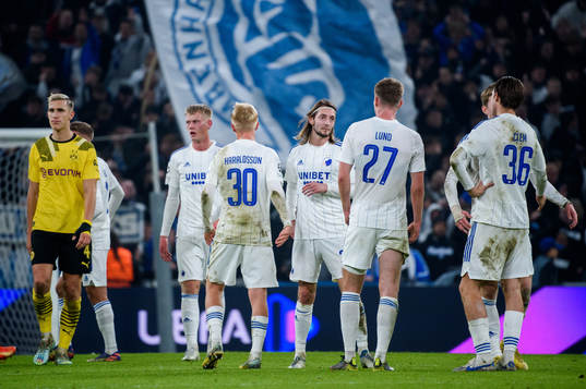 Players of FC Copenhagen look dejected