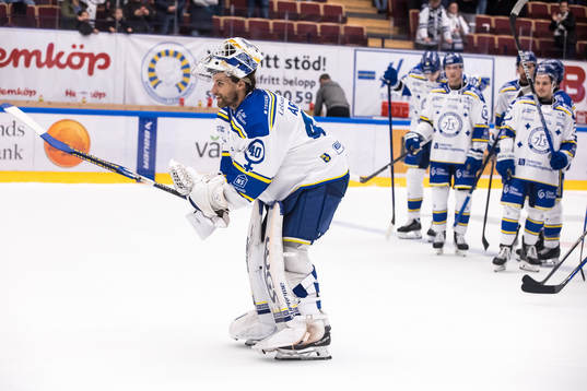 Leksands målvakt Mantas Armalis jubel