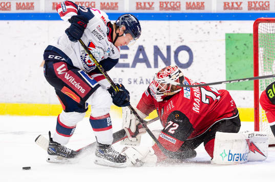 Linköpings Vilmos Gallo och Malmö Redhawks målvakt