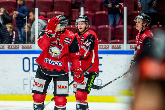 Malmö Redhawks Oliver Lauridsen och Carl Söderberg och
