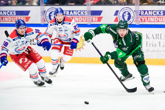 Oskarshamns Niclas Burström och Färjestads Oscar Lawner