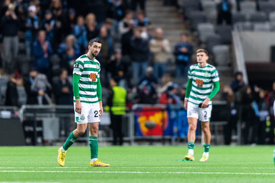 Neil Farrugia and Sean Gannon of Shamrock Rovers looks