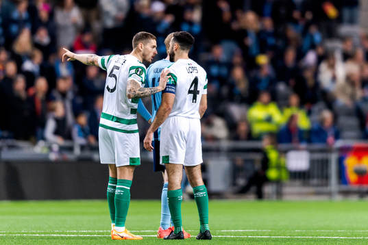 Lee Grace and Roberto Lopes of Shamrock Rovers