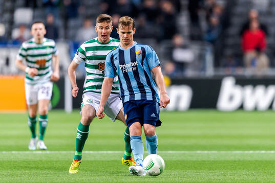 Ronan Finn of Shamrock Rovers and Hampus Finndell of