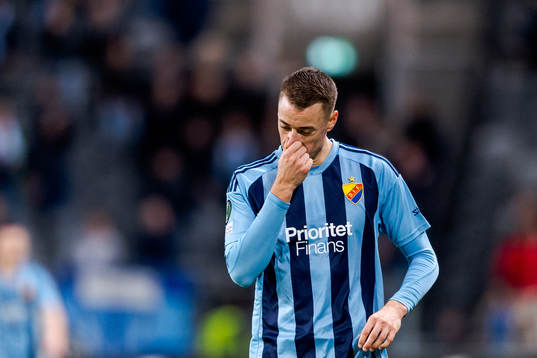 Jesper Löfgren of Djurgården looks dejected