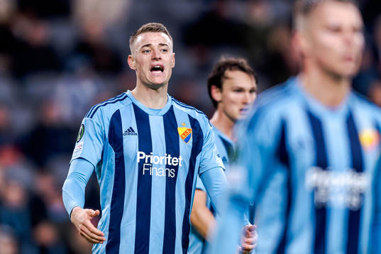 Jesper Löfgren of Djurgården looks dejected