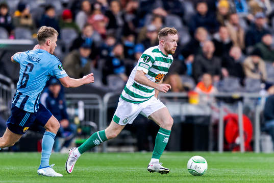 Rasmus Schuller of Djurgården and Sean Hoare of Shamrock
