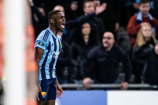 Joel Asoro of Djurgården reacts