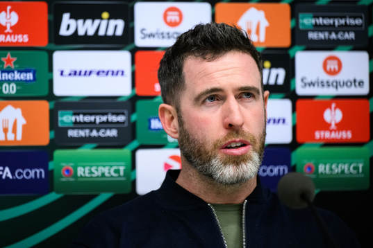 Head coach Stephen Bradley of Shamrock Rovers at a press