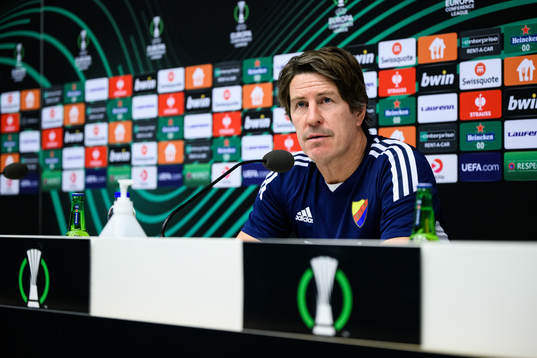 Head coach Thomas Lagerlöf of Djurgården at a press
