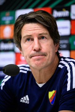 Head coach Thomas Lagerlöf of Djurgården at a press