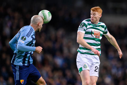 Marcus Danielson of Djurgården and Rory Gaffney of