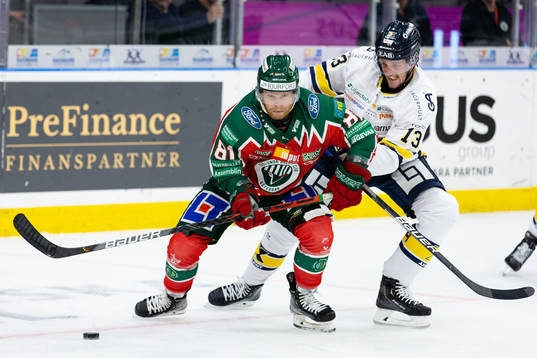 Frölundas Ryan Lasch och HV71s Rasmus Bengtsson