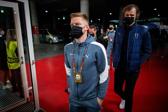 Anders Christiansen arrives to the stadium